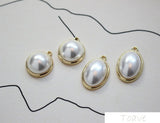 Retro Oval round Pendant and Versatile Pearl DIY Ear Stud
