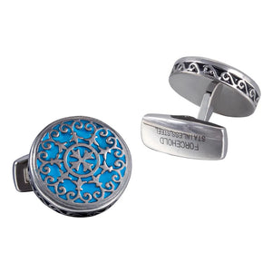 Retro Palace Court Flower Vine Stainless Steel Cufflinks