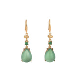 Chalcedony Agate Drop Earrings Retro Palace Style Anniversary Gift