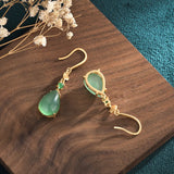 Chalcedony Agate Drop Earrings Retro Palace Style Anniversary Gift