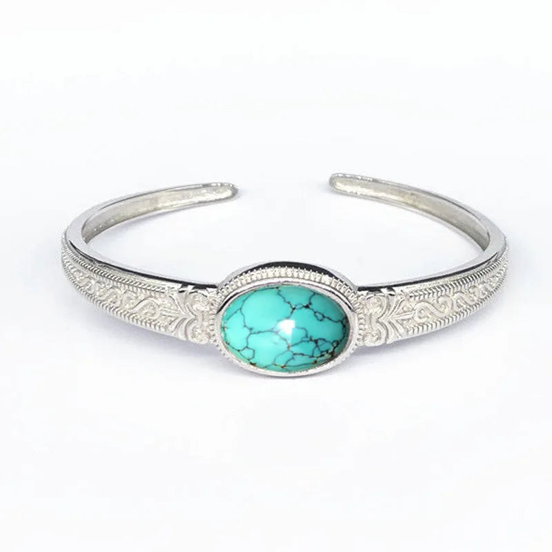 Ethnic Style Turquoise Open Bracelet For Women