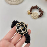 Retro Pearl Camellia Hair Tie Hair Hoop for Women Party