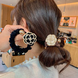 Retro Pearl Camellia Hair Tie Hair Hoop for Women Party