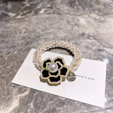 Retro Pearl Camellia Hair Tie Hair Hoop for Women Party