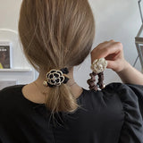 Retro Pearl Camellia Hair Tie Hair Hoop for Women Party