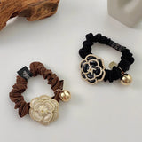 Retro Pearl Camellia Hair Tie Hair Hoop for Women Party