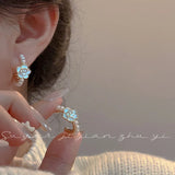 Retro Pearl Earrings Small Fragrant Camellia Niche Sense Early Spring Earrings
