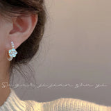 Retro Pearl Earrings Small Fragrant Camellia Niche Sense Early Spring Earrings