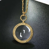 Retro Pendant Necklace Magnifier 2X Lover Glass Jewelry Monocle 40GB