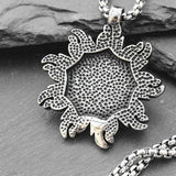 Creative Red Eye Flame Sun Flower Pendant Men's Necklace