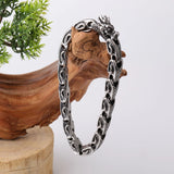 Men's Stainless Steel Dragon Bracelet Punk Dragon Head Titanium Steel