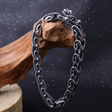 Men's Stainless Steel Dragon Bracelet Punk Dragon Head Titanium Steel