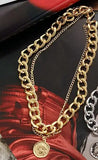 Retro Exaggerated Thick Chain Necklace Double-layer Hip-hop Style