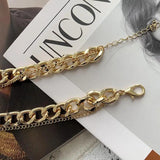 Retro Exaggerated Thick Chain Necklace Double-layer Hip-hop Style