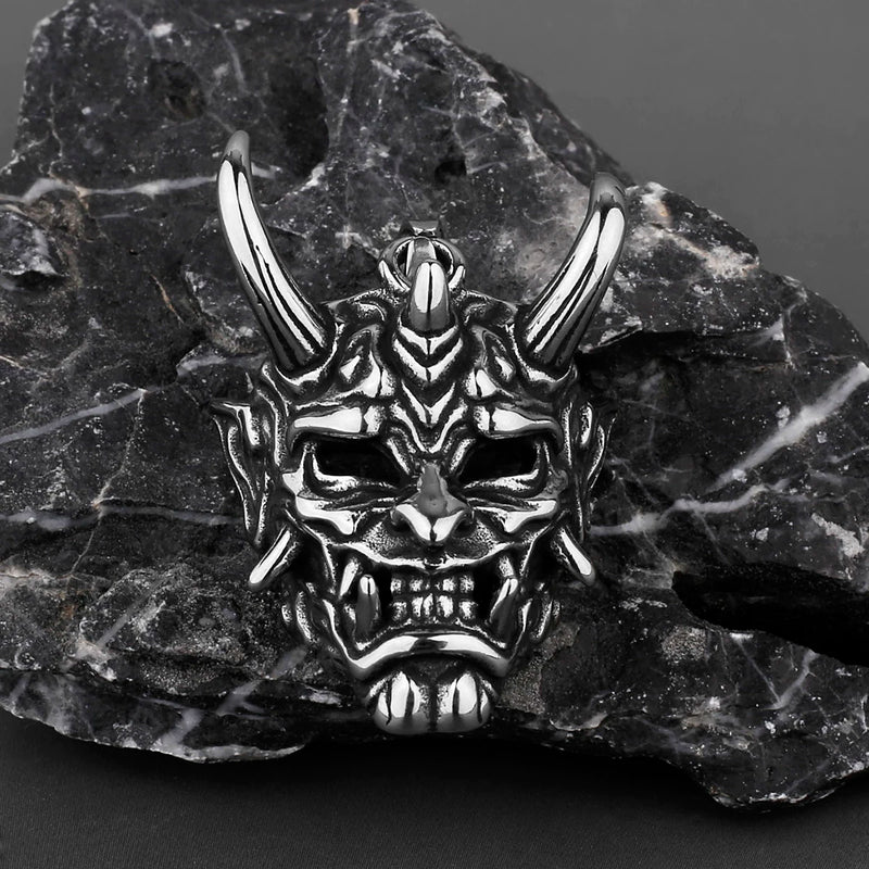 Evil Demon Skull Mask Pendant Necklace Hip Hop Rock Party Jewelry