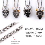 Evil Demon Skull Mask Pendant Necklace Hip Hop Rock Party Jewelry