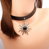 Retro Punk Collar Necklace Woman Harajuku Pu Leather Rivets Choker