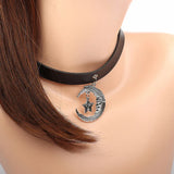 Retro Punk Collar Necklace Woman Harajuku Pu Leather Rivets Choker