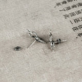 925 Sterling Silver Sheep Head Stud Earrings Skull Animal Earring