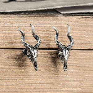 925 Sterling Silver Sheep Head Stud Earrings Skull Animal Earring