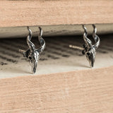 925 Sterling Silver Sheep Head Stud Earrings Skull Animal Earring