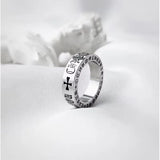Retro Punk Cross Couple Ring Stainless Steel Vintage Wedding Jewelry Gift
