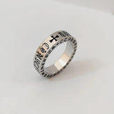 Retro Punk Cross Couple Ring Stainless Steel Vintage Wedding Jewelry Gift