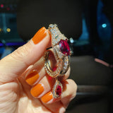 Leopard Earrings Red Crystal Wedding Jewelry