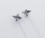925 Silver Bee Chain Hoop Huggie Earrings