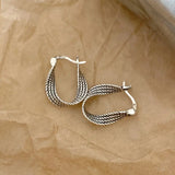 925 Silver Twisted Hoop Earrings for Women, Gift Jewelry