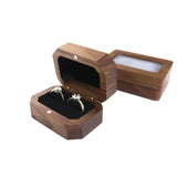 Rectangular Walnut Wooden Jewelry Storage Box for Women Girls