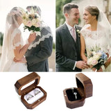 Rectangular Walnut Wooden Jewelry Storage Box for Women Girls
