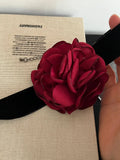 Red Velvet Flower Choker Necklace Harajuku Gothic Dark Girl Sweet Collar