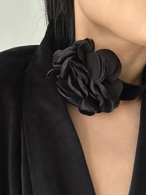 Red Velvet Flower Choker Necklace Harajuku Gothic Dark Girl Sweet Collar