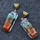 Retro Reiki Healing Chips Stone Natural Crystal Gravel 7 Chakra Pendant