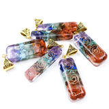 Retro Reiki Healing Chips Stone Natural Crystal Gravel 7 Chakra Pendant