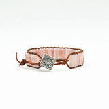 Geometric Wrap Pink Quartz Reiki Rose Crystal Bracelet