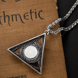 Retro Religious Style Triangle Eye Masonic Men's High Metal Pendant Necklace
