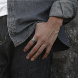 Retro Ring Men's Finger Accessories Hip Hop Open Ring Silver 925 Sterling