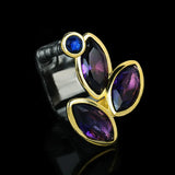 Natural Amethyst Ring for Women Irregular Jewelry Italian Ring