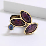 Natural Amethyst Ring for Women Irregular Jewelry Italian Ring