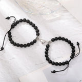 Retro Romantic Couple Pair Stone Beads Magnet Bracelet Gift