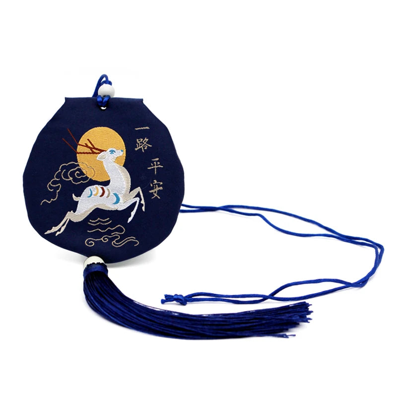 Ethnic Style Sachet Car Pendant Embroidery Tassels Bag