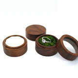 Round Window Walnut Wooden Jewelry Storage Box Wedding Packaging