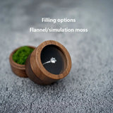 Round Window Walnut Wooden Jewelry Storage Box Wedding Packaging