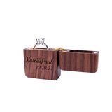 Personalized Walnut Wooden Ring Box, Custom Wedding Bearer Box