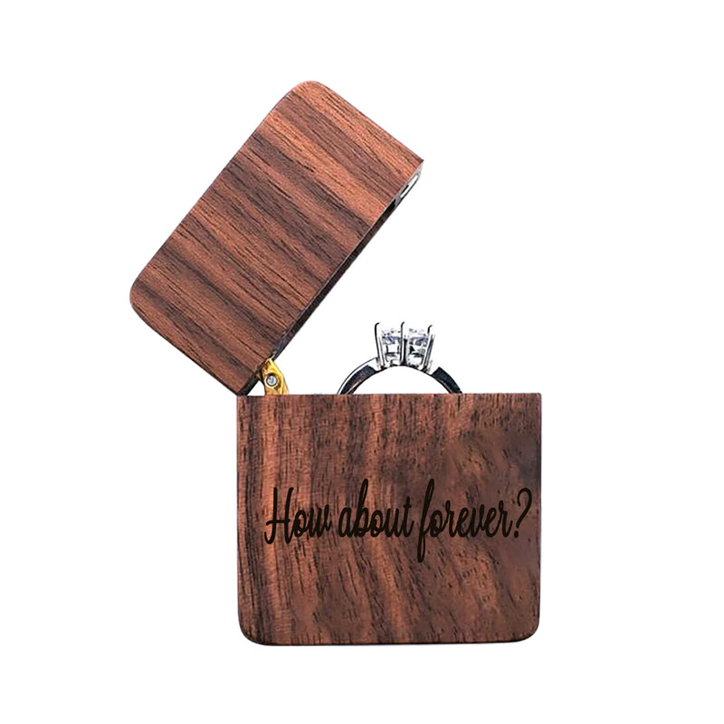 Personalized Walnut Wooden Ring Box, Custom Wedding Bearer Box