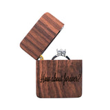 Personalized Walnut Wooden Ring Box, Custom Wedding Bearer Box