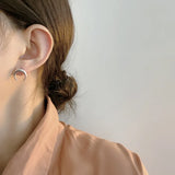 Retro S925 Sterling Silver Crescent Earrings