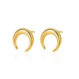 Retro S925 Sterling Silver Crescent Earrings